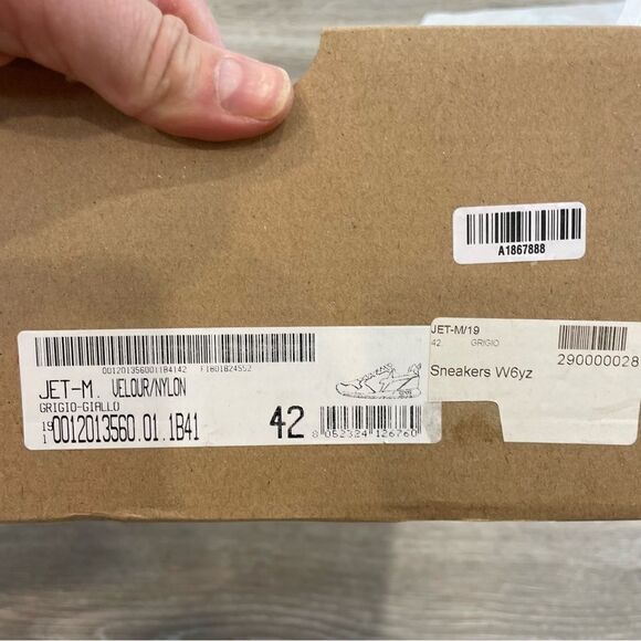 W6YZ Leather Techno Fabric Sneakers US8.5 EU42 Ivory Logo Multicolor - Picture 5 of 9